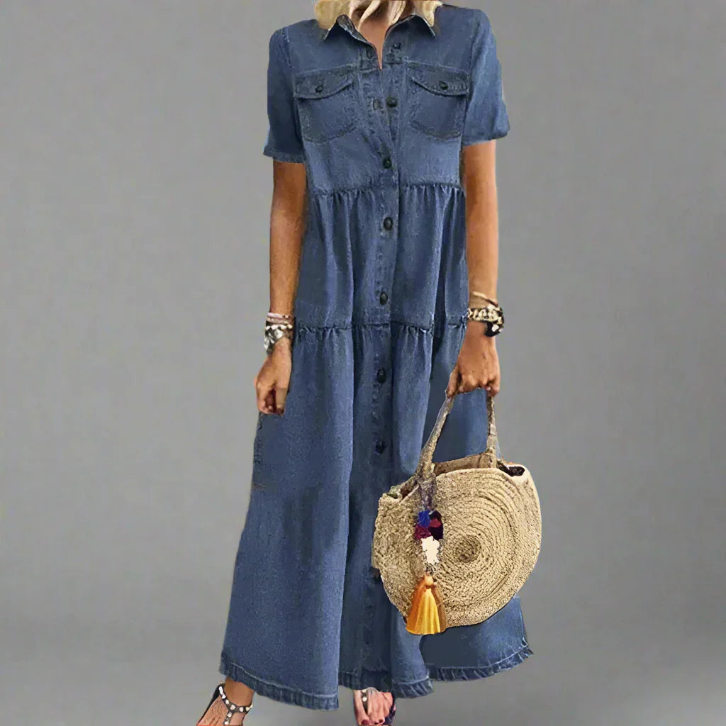 Veronica | Casual Short Sleeve Dress with Pocket