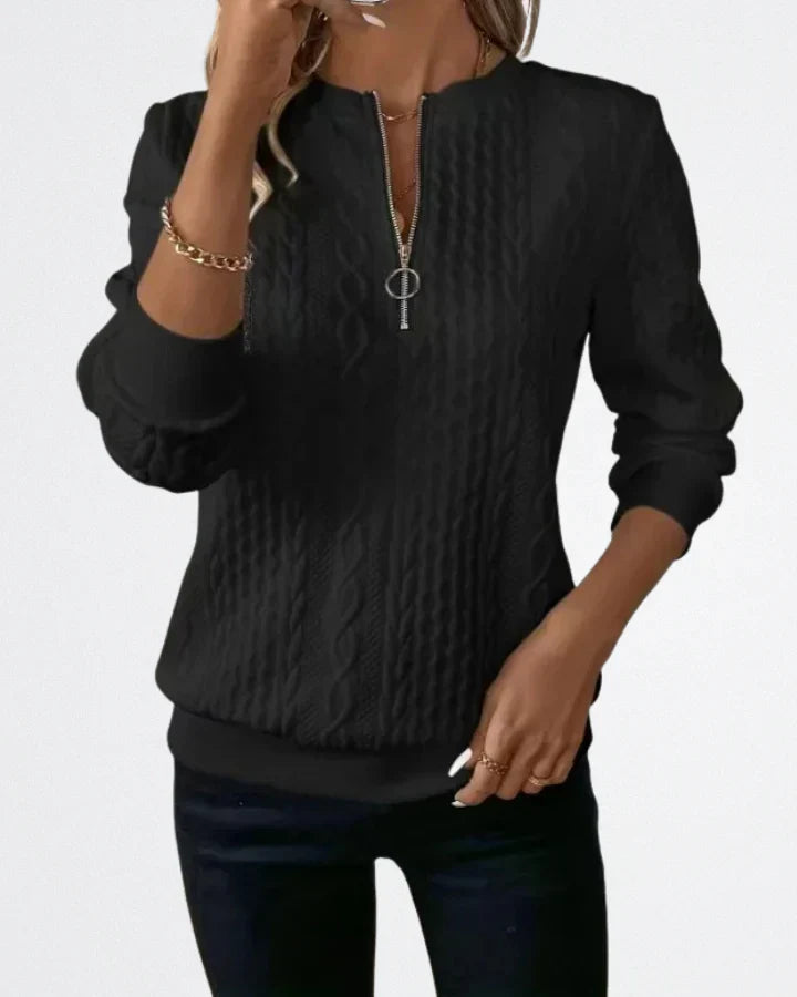 Celeste - Soft Knit Zip Sweater