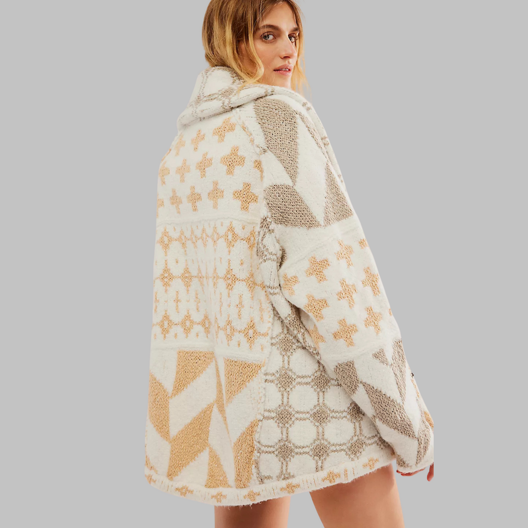 PORTIA™ - Vintage Button Down Collar Long Sleeve Oversized Cardigan