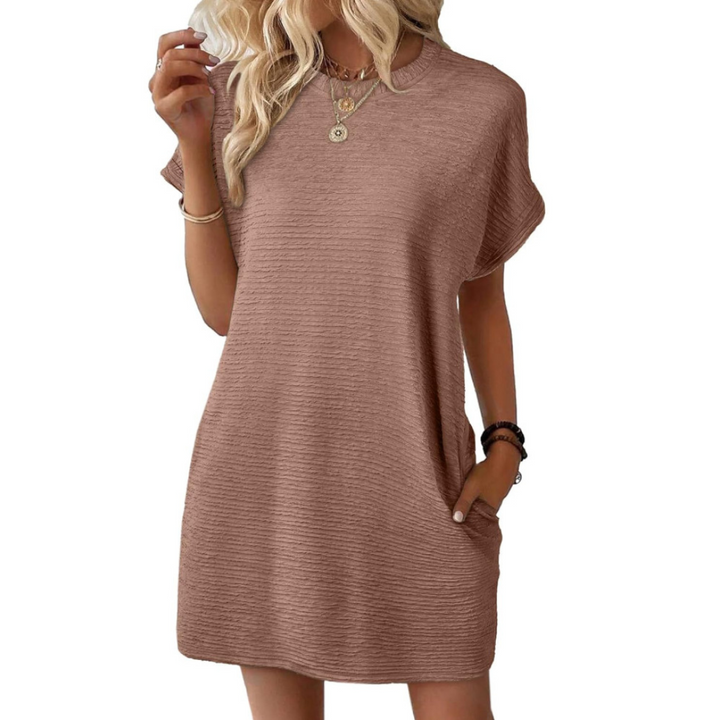 TASHA™ – Casual Minimalist Round Neck Summer Dress