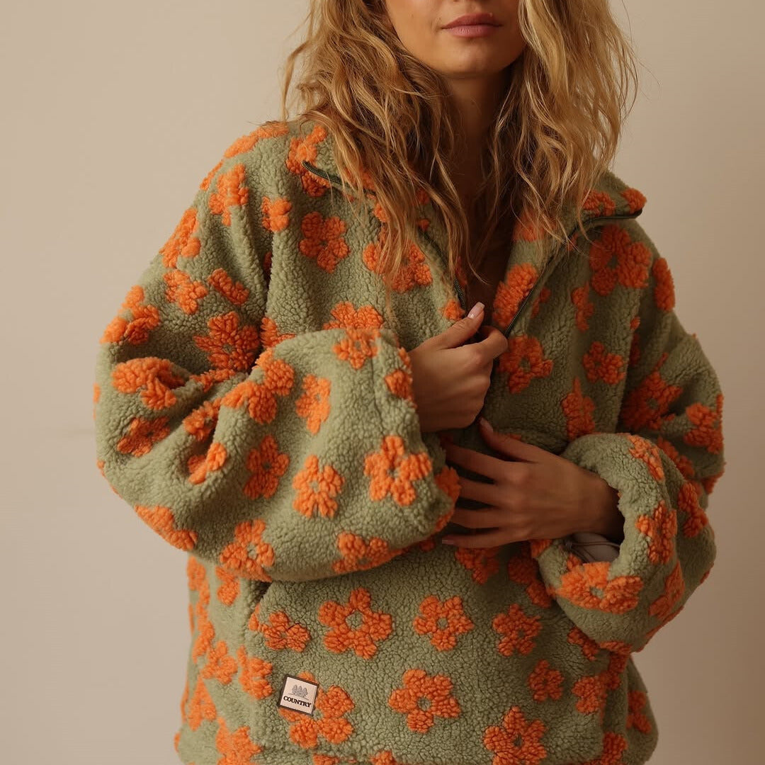 Fleur™ | Floral Fleece Sweater