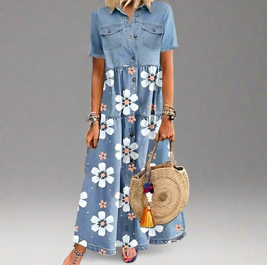 Veronica | Casual Short Sleeve Dress with Pocket