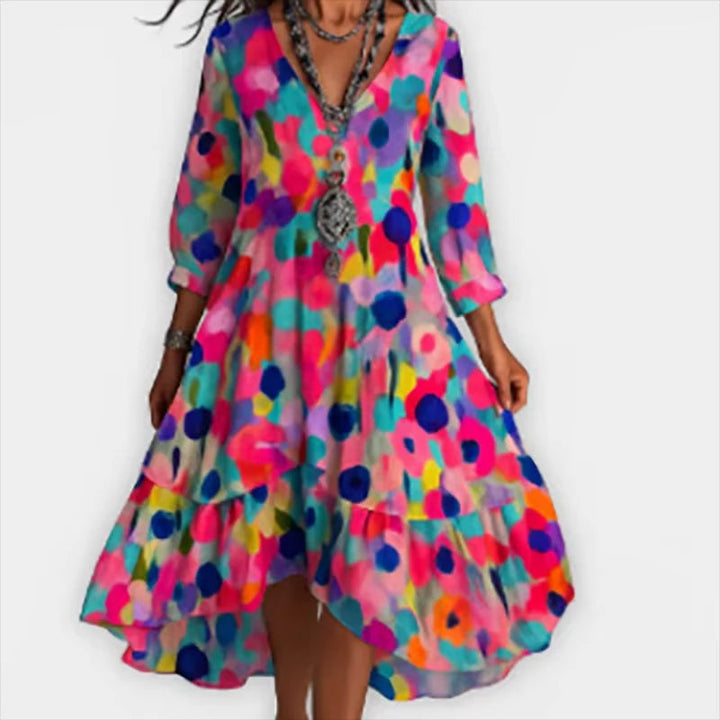 Shanae - Elegant Floral Midi Dress