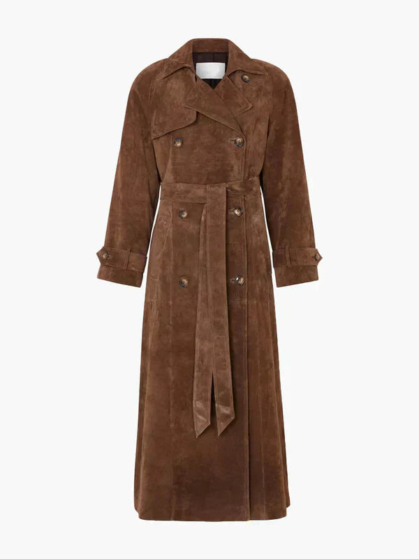 Suzanne| Classic Suede Trench Coat.