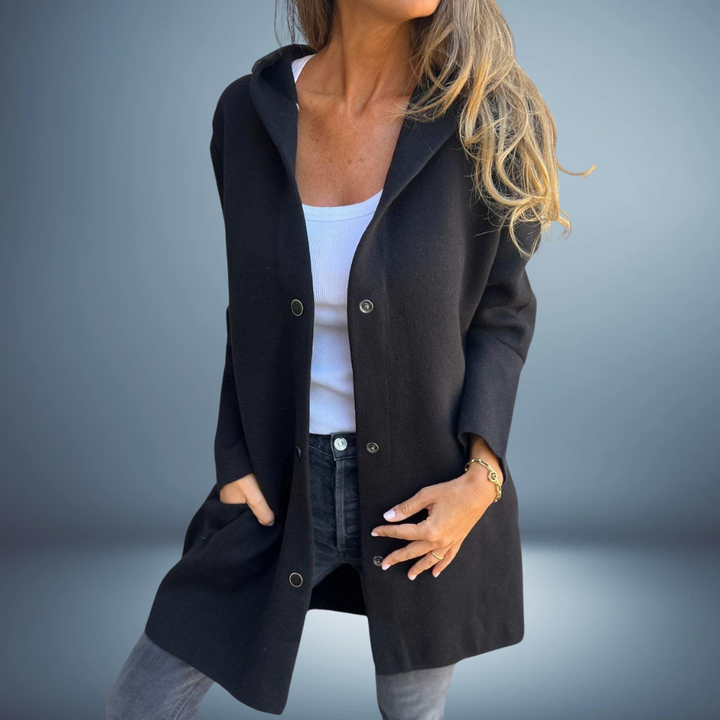Jasmine -Single-Breasted Casual Hooded Jacket