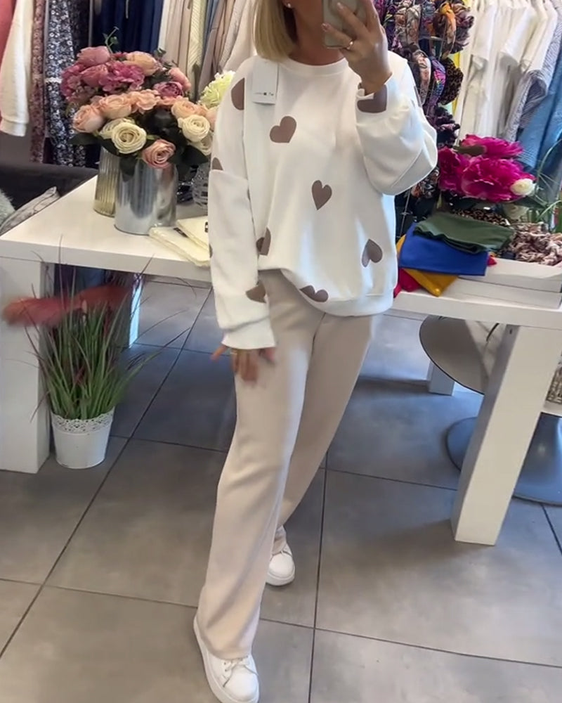 Gina™- Heart Printed Two-Piece Set