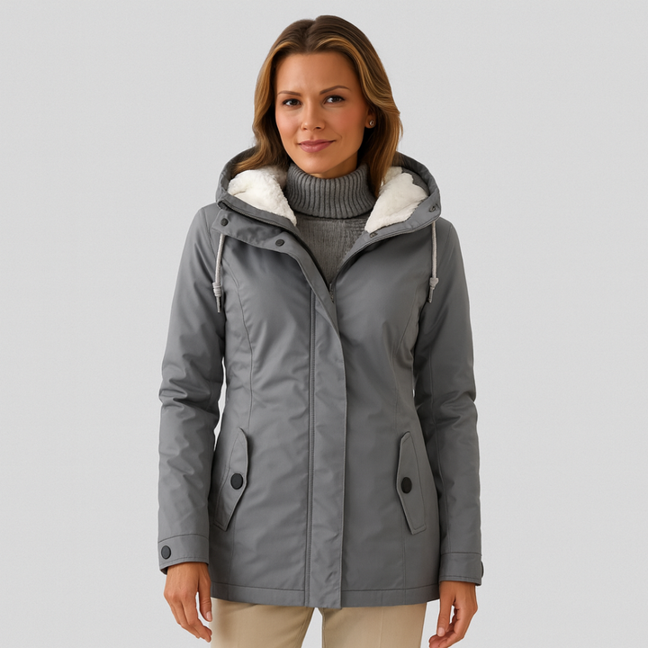Allison | Waterproof Long Jacket with Hood and Lining