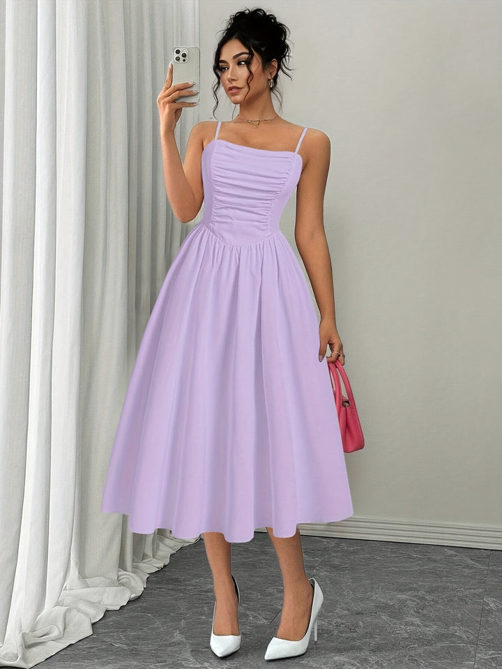 Valencia Ruched Off-Shoulder Dress