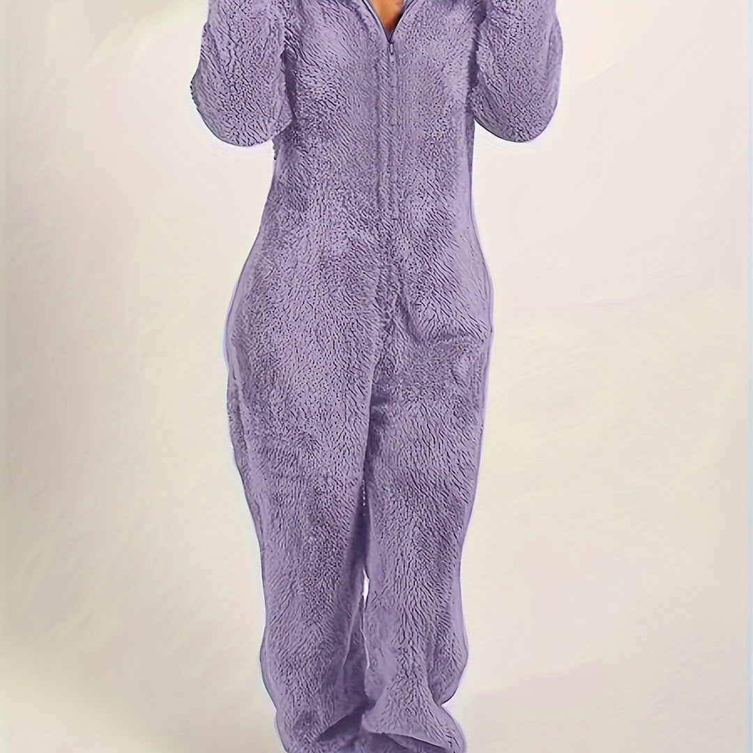 Kelsie-Plush Fleece Pyjama Jumpsuit -