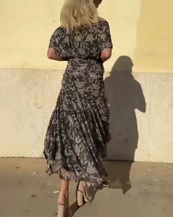 Julieta - Elegant V-neck off-the-shoulder dress