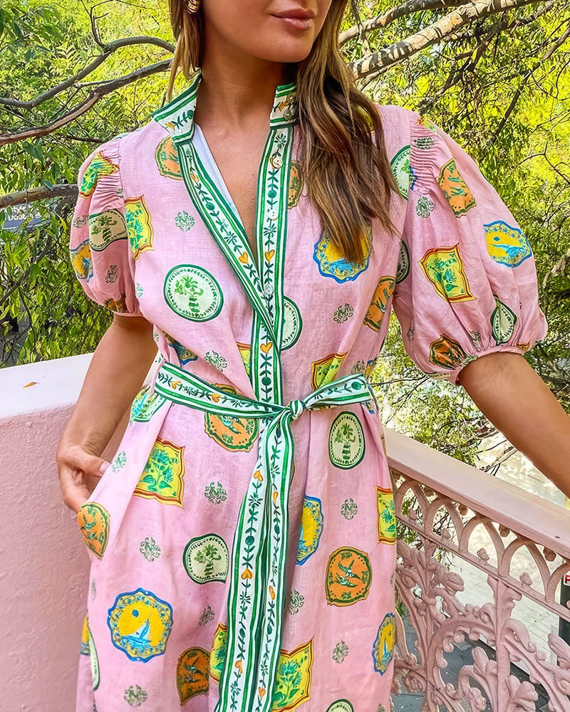 Oriel™ - Balloon Sleeves Maxi Dress