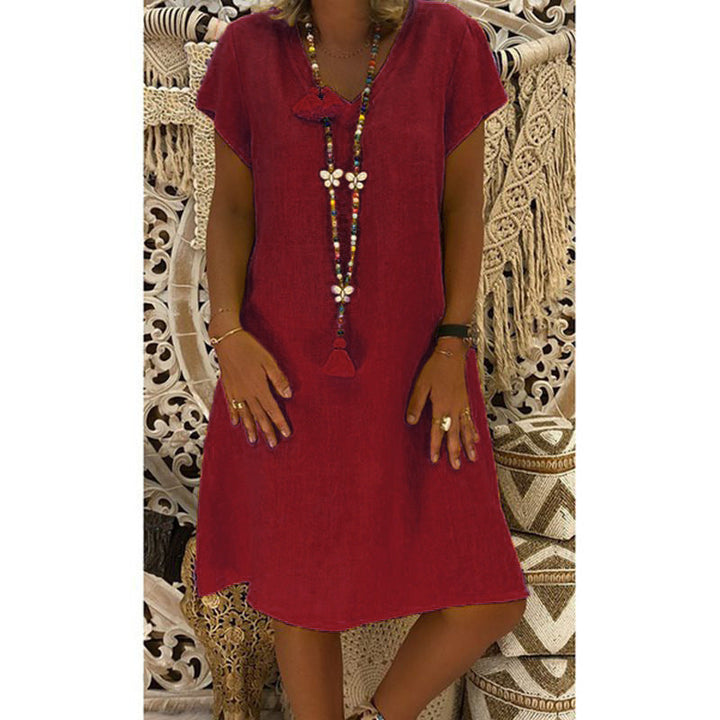 Deena – Relaxed Fit V-Neck Dress