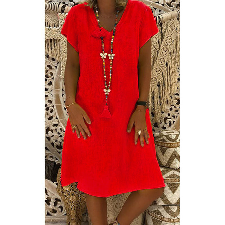 Deena – Relaxed Fit V-Neck Dress