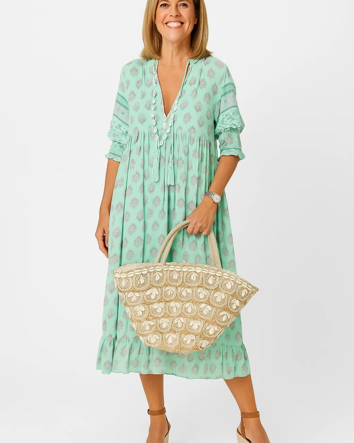 Gini™ Boho-Style V-Neck Floral Dress